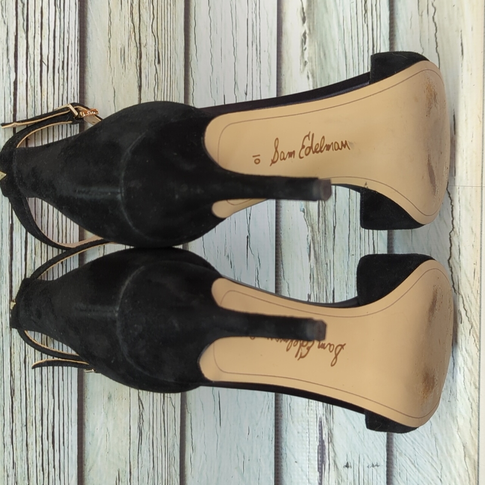 Sam Edelman Porchia Black Suede Heels - Picture 5 of 9